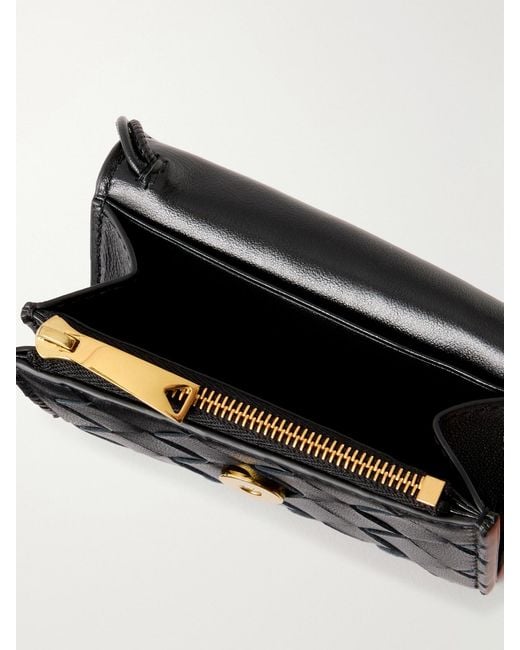 Bottega Veneta Black Andiamo Intrecciato Leather Wallet