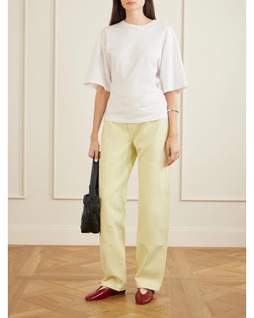 Agolde Yellow Laria Mid-Rise Wide-Leg Jeans