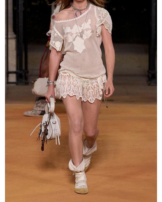 Isabel Marant White Diena Crocheted Cotton Mini Dress