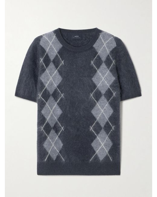 arch4 Blue Abel Pullover Aus Gebürstetem Biokaschmir Mit Argyle-Muster