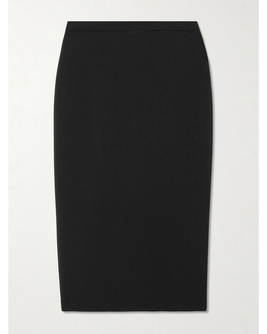 Jupe Midi En Laine Mélangée Max Mara en coloris Black