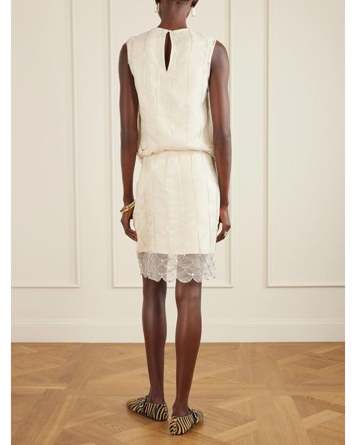 Wales Bonner Natural Triumph Embellished Silk-Organza Skirt