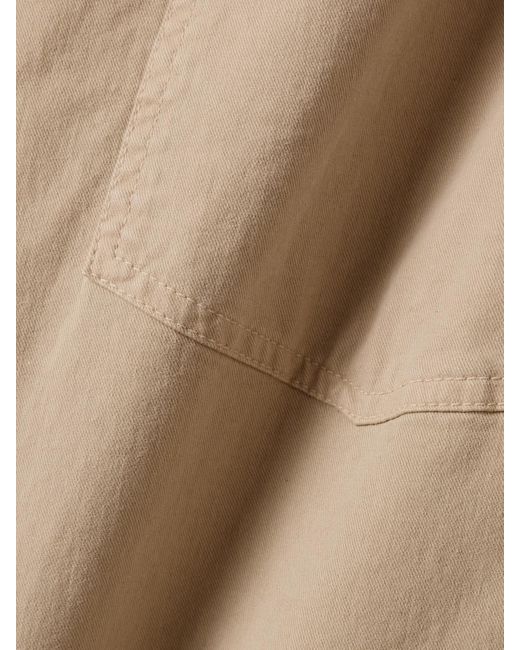 Nili Lotan Natural Shon Brushed Cotton-Blend Twill Tapered Pants