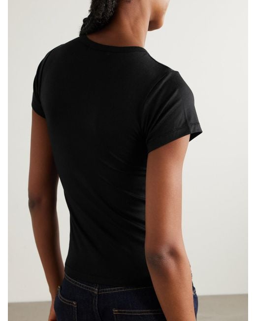 ÉTERNE Black Stretch-Modal Jersey T-Shirt