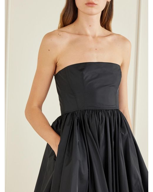 Alaïa Black Pleated Taffeta Bustier Mini Dress