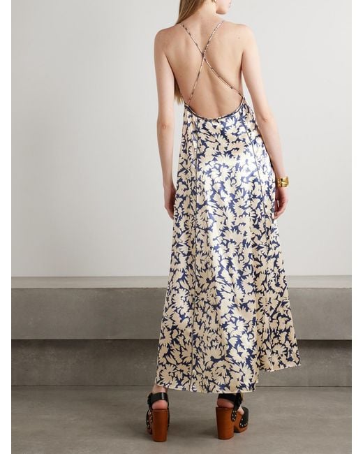 Ulla Johnson White Evie Maxikleid Aus Satin Mit Blumenprint