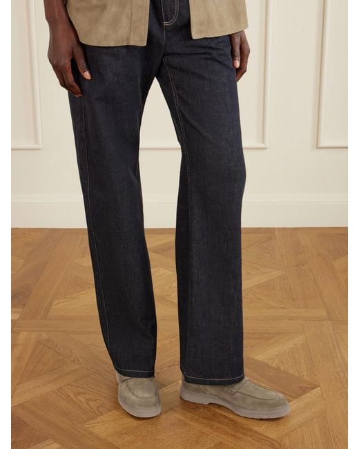Brunello Cucinelli Gray Embellished Suede Loafers