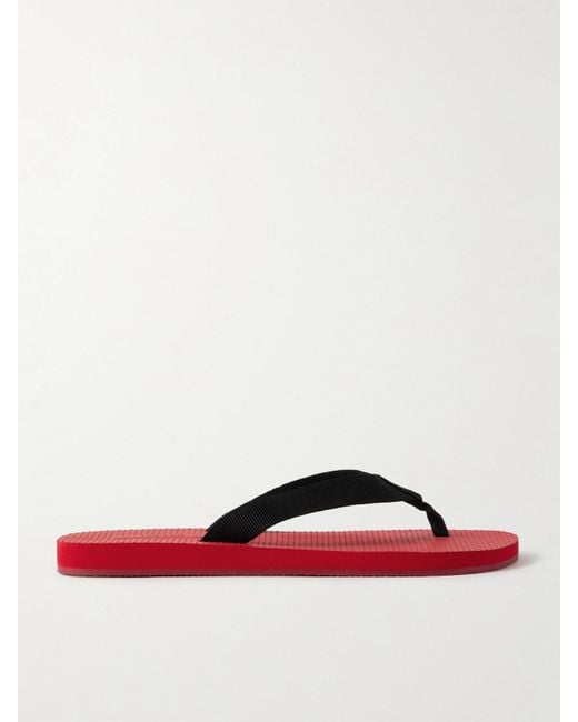The Row Red Dune Two-Tone Cotton-Blend Grosgrain Flip Flops