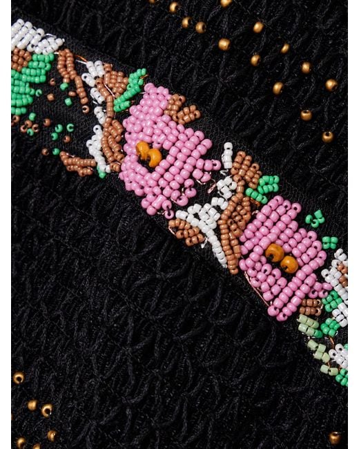 Sea Black Brynn Minikleid Aus Samt Mit Smokarbeit Und Verzierungen