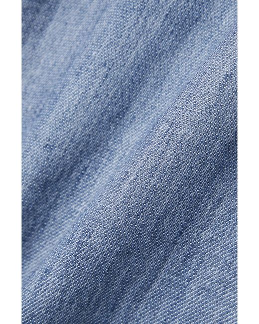 Partow Blue Juliette Two-Tone Chambray Shirt