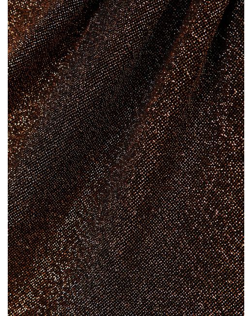 Veronica Beard Brown Mylie Oberteil Aus Metallic-Strick Mit Raffungen