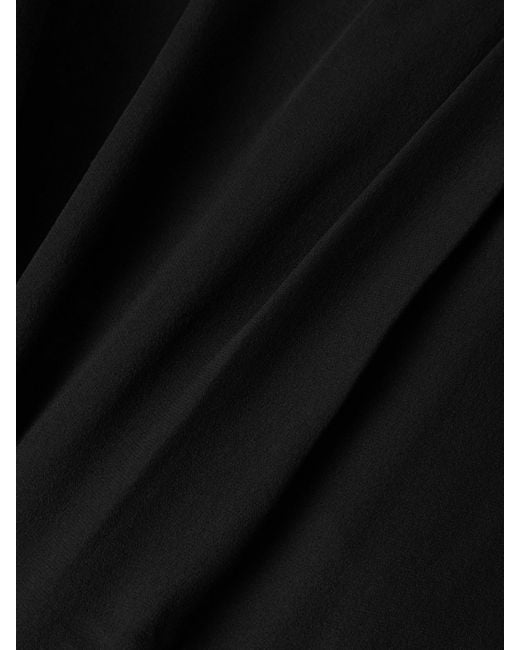 FRAME Black The Sailor Velvet-Trimmed Silk-Chiffon Blouse