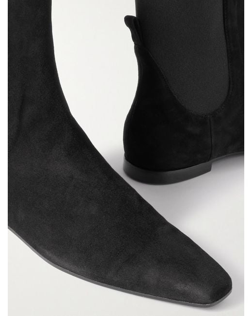 Totême  Black Suede Ankle Boots
