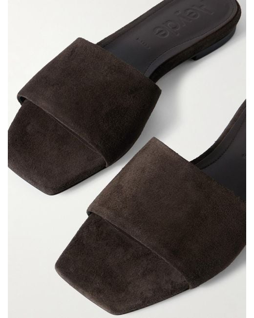 Aeyde Brown Anna Suede Slides