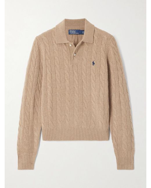Cable-knitted Wool and Cashmere Sweater
