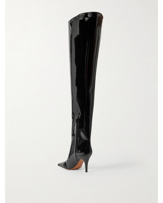 Stella McCartney Black Glänzende Overknees