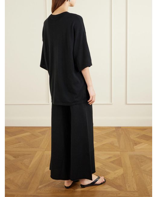Lisa Yang Black Agnette And Ainsley Cotton And Cashmere-Blend Sweater And Pants Set