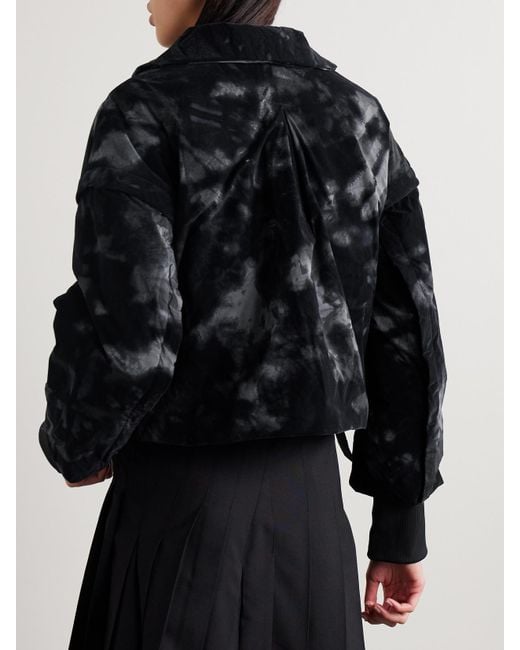 Adidas Originals Black Y-3 Verkürzte, Wattierte Jacke Aus Beflocktem Shell