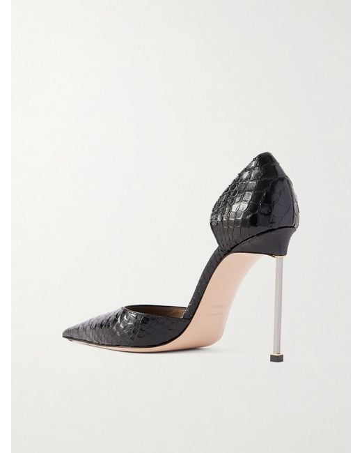 Tom Ford Black Snake-Effect Leather Pumps