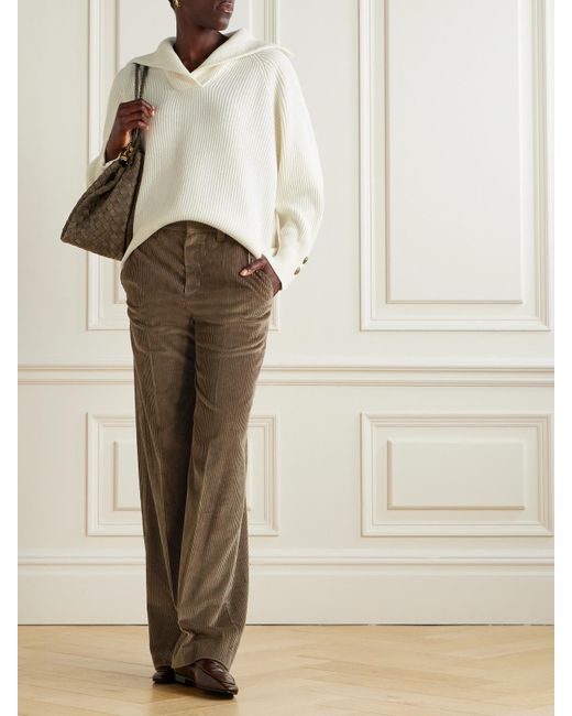 Brunello Cucinelli Natural Hose Mit Weitem Bein Aus Baumwollcord