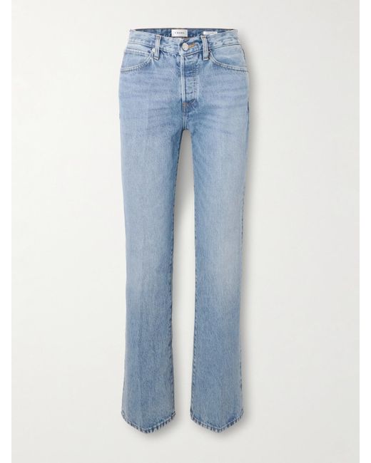 FRAME Blue The Vertical Straight-Leg Jeans