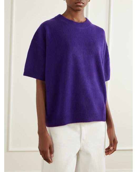 Staud Purple Sorrento Cashmere Sweater