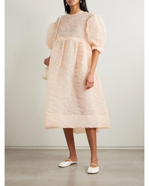 Simone Rocha Natural Oversized-Midikleid Aus Organza