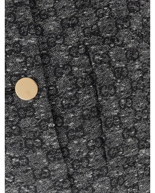 Gucci Gray Wool-Blend Tweed Jacquard Jacket