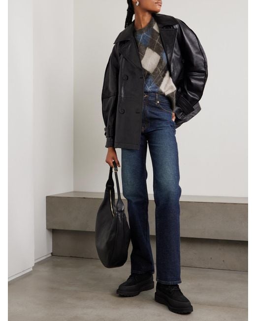 Lisa Yang Blue Margy Pullover Aus Gebürstetem Kaschmir Mit Argyle-Muster