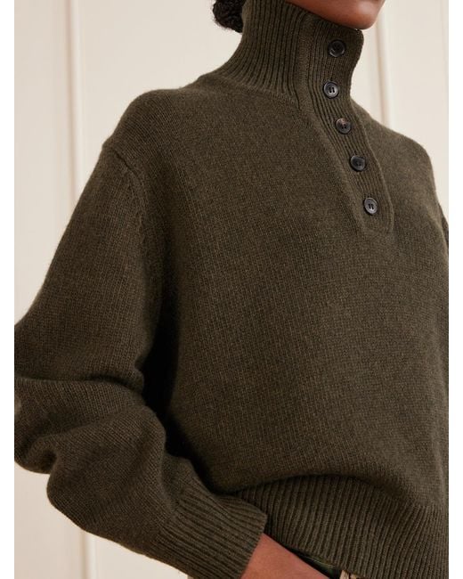 Nili Lotan Green Renata Wool Sweater