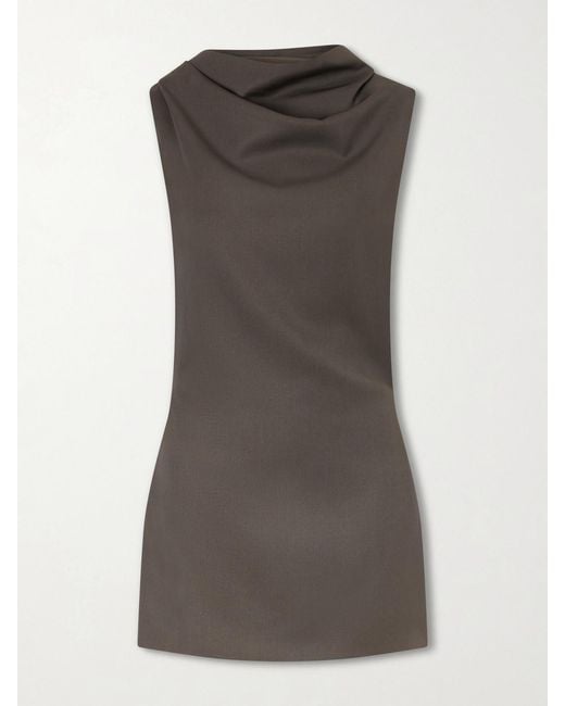 Khaite Brown Astor Wool Mini Dress
