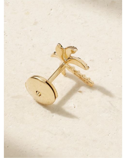 Yvonne Léon Metallic 18-Karat Tsavorite Earring