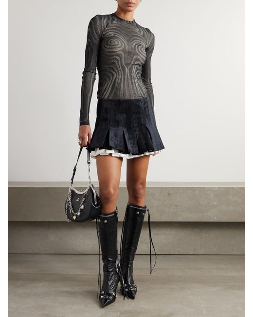 Haut En Résille Imprimée Jean Paul Gaultier en coloris Black