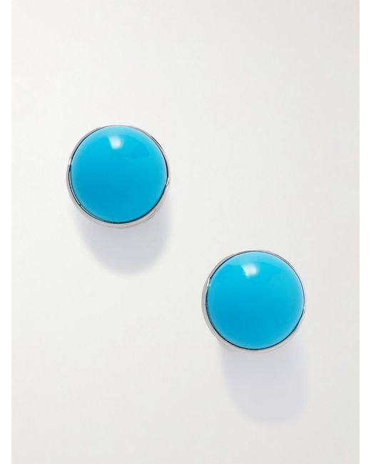 Alaïa Blue Sphere-Tone And Enamel Earrings