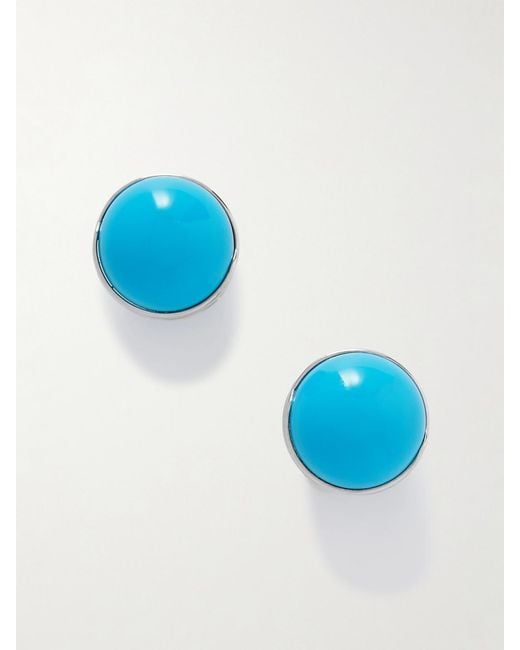 Alaïa Blue Sphere-Tone And Enamel Earrings