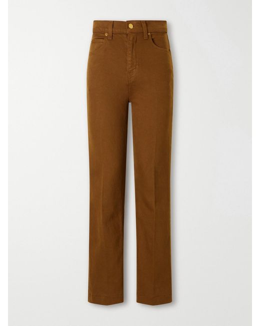 Jamie Haller Brown The Kenickie Blind Crease High-Waist Straight-Leg Jeans