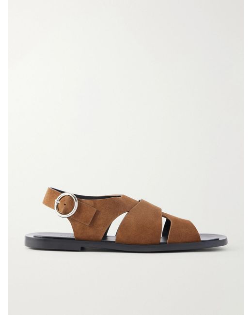 Proenza Schouler Natural Capri Fisherman Suede Sandals