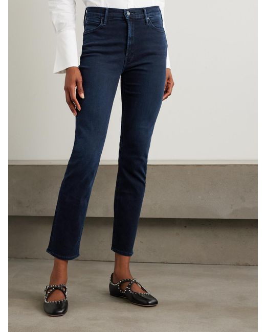 Jean Droit Taille Mi-Haute The Dazzler Ankle Mother en coloris Blue