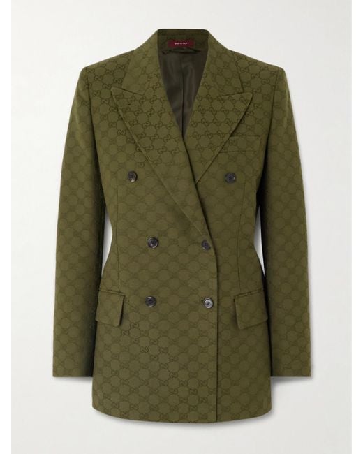 Gucci Green Blazer Aus Gg Canvas, Grösse