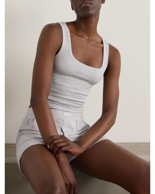 Skims White Cotton Rib Tank 3-Pack
