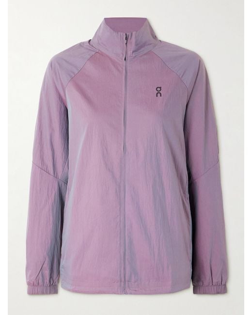 On Shoes Purple Court Iridescent Recycled-Shell Jacket