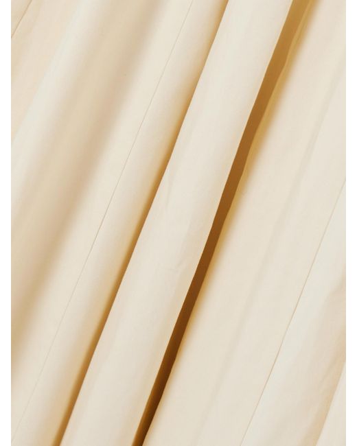 Another Tomorrow White Pleated Organic Cotton-Blend Gabardine Maxi Dress