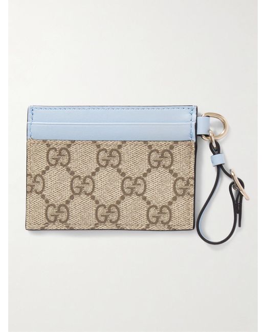 Gucci Metallic Gg Emblem Kartenetui Aus Beschichtetem, Bedrucktem Canvas Und Leder