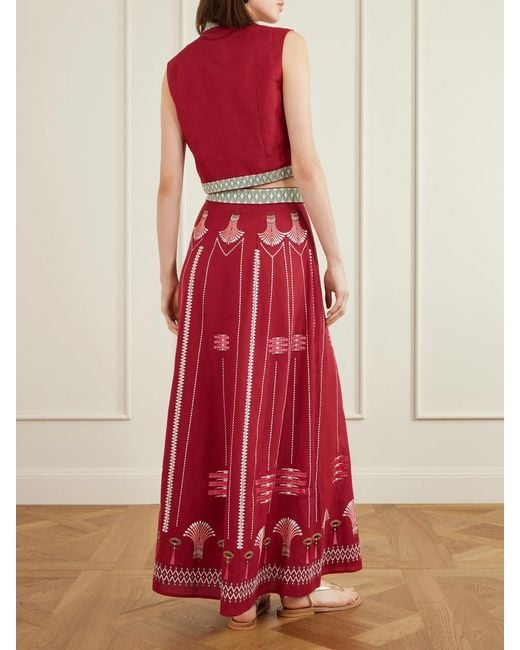 Emporio Sirenuse Embroidered Linen And Cotton-Blend Blouse