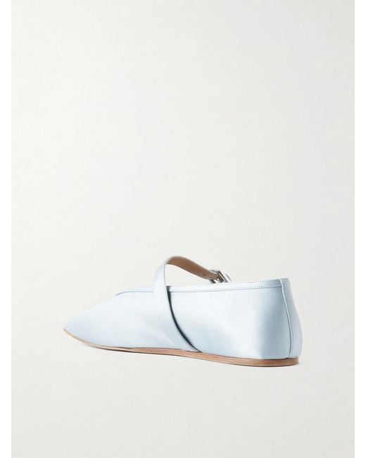 Le Monde Beryl Blue Stella Satin Mary Jane Ballet Flats