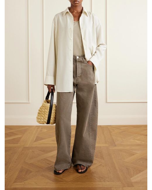 Ssstein Natural Deformation High-Rise Wide-Leg Jeans