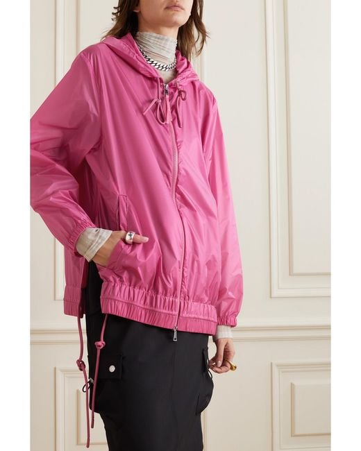 Moncler Pink Pointu Printed Shell Hooded Jacket