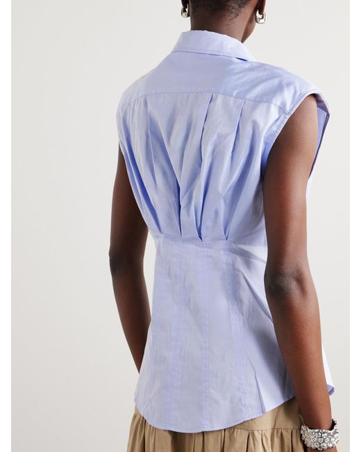 Chemise En Serge De Coton À Plis Kendra Sea en coloris Blue