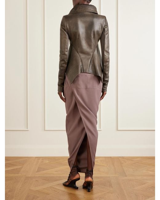 Rick Owens Black Naska Leather Biker Jacket
