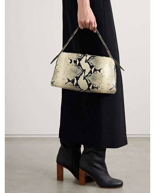 Khaite Metallic Cate Tote Aus Leder Mit Schlangeneffekt
